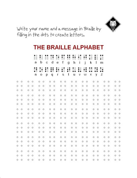 Printable Braille Practice Worksheets